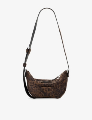 ALLSAINTS: Madea Leopard Leather Cross-Body Bag