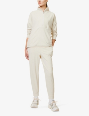 Varley Womens Cement Marl Brushed 25' Slim-cuff Stretch-woven Jogging Bottoms In Cement Marl