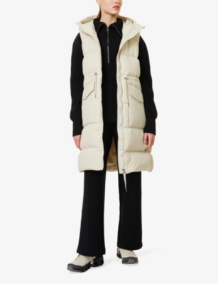 Irving Long hooded padded shell-down gilet