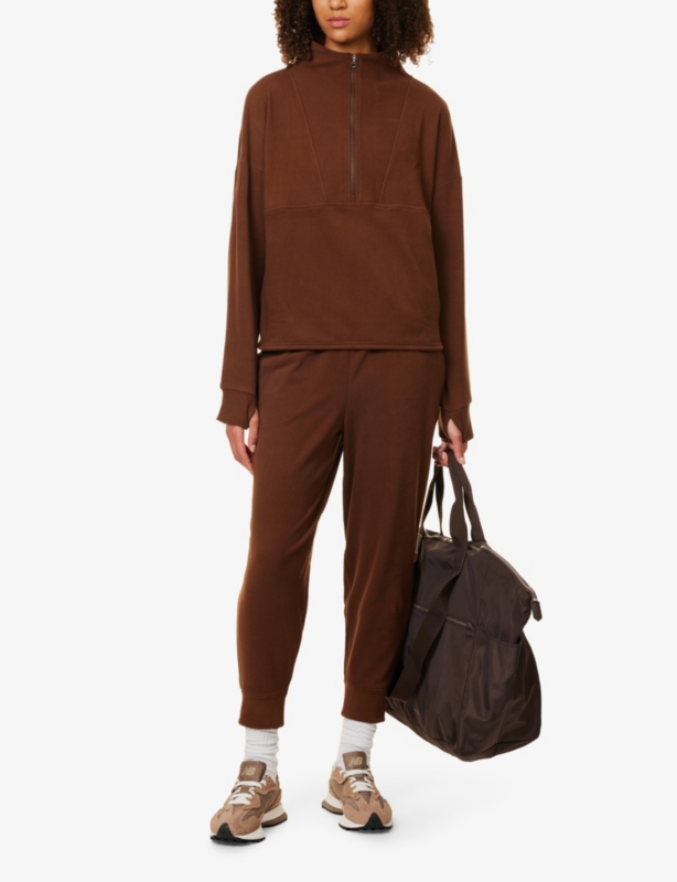 Timberley mock-neck stretch-woven jumper