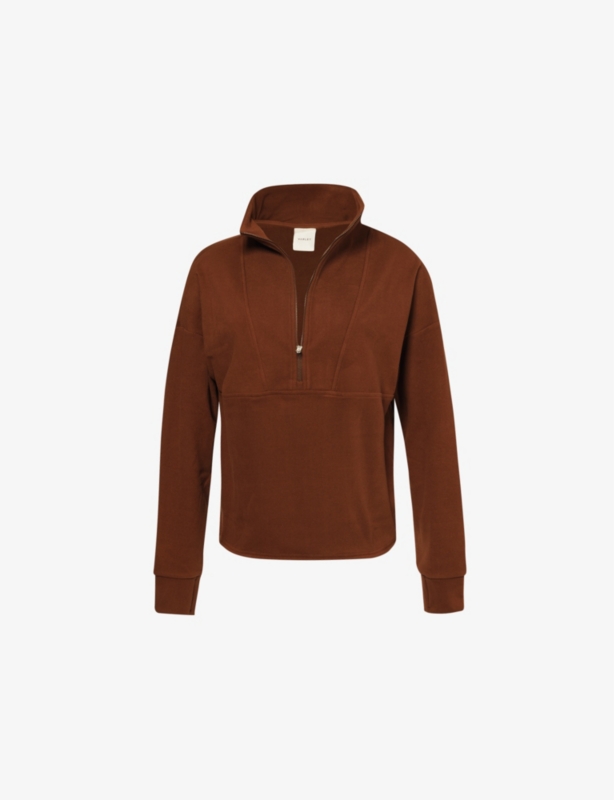 Timberley mock-neck stretch-woven jumper