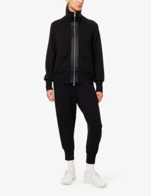 Varley Womens Roxbury Sateen-trimmed Stretch-woven Jacket Black In Black