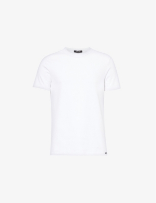 TOM FORD: Crewneck short-sleeve cotton-blend stretch-jersey T-shirt