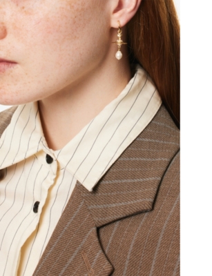 VIVIENNE WESTWOOD JEWELLERY: Aleksa Orb-embellished brass earrings
