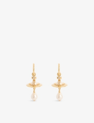 VIVIENNE WESTWOOD JEWELLERY: Aleksa Orb-embellished brass earrings