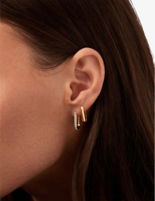 MISSOMA: Classic Ovate 18ct yellow-gold vermeil plated sterling-silver huggies