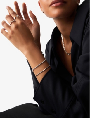 Classic Tennis rhodium-plated recycled sterling-silver bracelet
