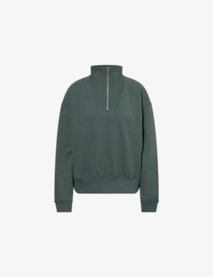 ADANOLA: Funnel-Neck Relaxed Cotton-Jersey Sweatshirt