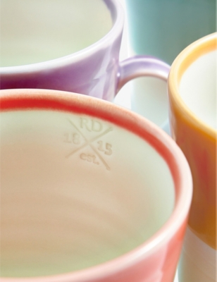 ROYAL DOULTON: 1815 Bright colour-block set of four porcelain mugs