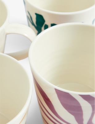 Royal Doulton 1815 Bright Colour-block Set Of Four Porcelain Mugs