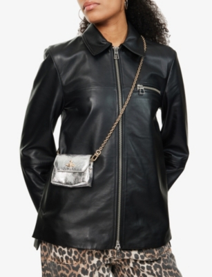 VIVIENNE WESTWOOD: Chain-strap small leather cross-body bag