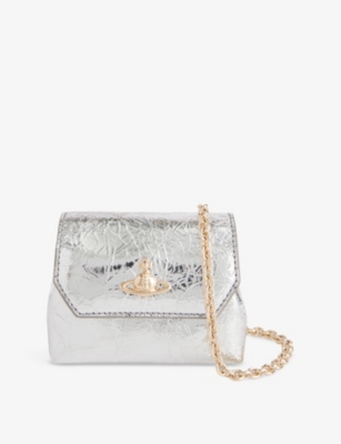 VIVIENNE WESTWOOD: Chain-strap small leather cross-body bag
