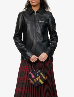 VIVIENNE WESTWOOD: Belle Heart Frame woven-blend top-handle bag