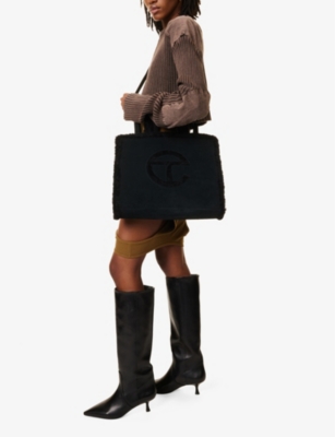 Ugg X Telfar Gender Inclusive Medium Genuine Shearling Shopper In Black