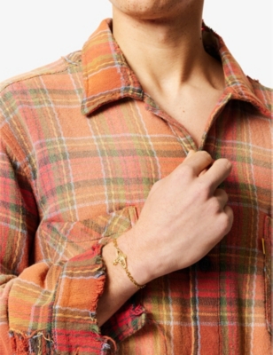 Vivienne Westwood Mens Mini Bas Relief Chain-link Brass And Cubic Zirconia Bracelet Gold Colorado Topaz In Gold Colorado Topaz