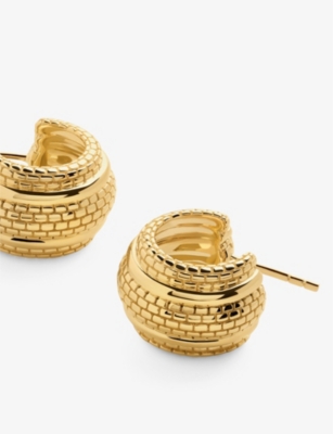Monica Vinader Gold Heirloom Bold Small Hoop Earrings In Yellow Gold