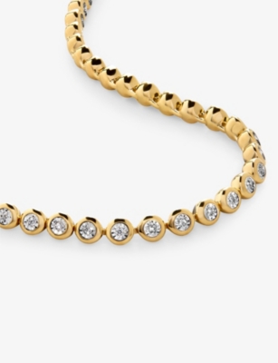 Monica Vinader Womens Diamond Essential Tennis 18ct Yellow Gold-plated Vermeil Sterling-silver And 0.25ct Lab-grown In Yellow Gold