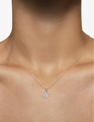 MONICA VINADER: N Letter 14ct Yellow-Gold And Lab-Grown Diamond Charm