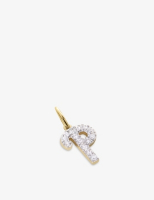 Monica Vinader Womens Yellow Gold Initial P 14ct Yellow-gold And Lab-grown Diamond Charm