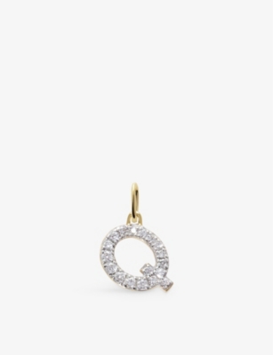 MONICA VINADER: Q Letter 14ct Yellow-Gold And Lab-Grown Diamond Charm