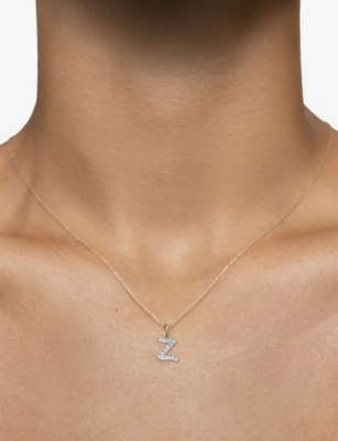 MONICA VINADER: Z Letter 14ct Yellow-Gold And Lab-Grown Diamond Charm