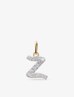MONICA VINADER: Z Letter 14ct Yellow-Gold And Lab-Grown Diamond Charm