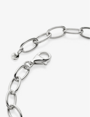 Monica Vinader Sterling Silver Heart Charm Bracelet In Sterling Silver