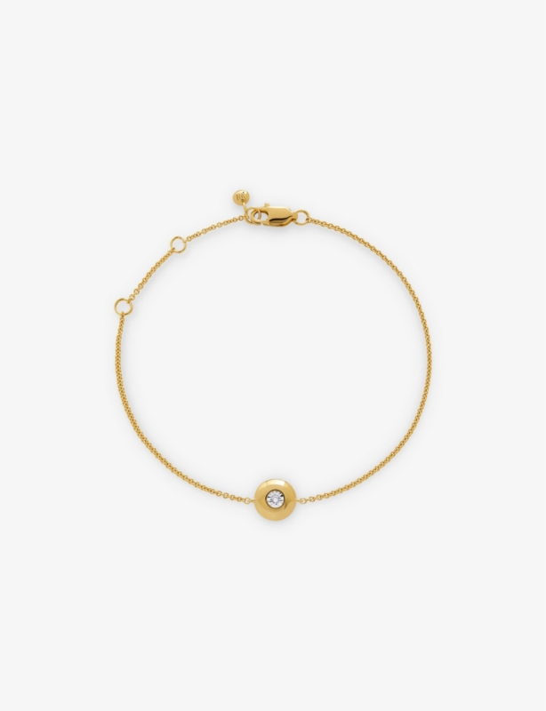 April Birthstone 18ct yellow gold-plated vermeil sterling-silver and 0.015ct brilliant-cut lab grown diamond bracelet
