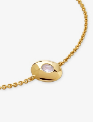 Monica Vinader Womens  June Birthstone 18ct Gold Vermeil-plated Sterling Silver And Moonstone Bracele In Yellow Gold