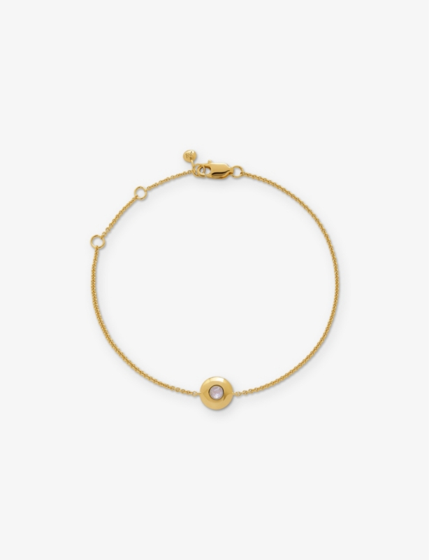 June Birthstone 18ct Gold Vermeil-Plated Sterling Silver and Moonstone Bracelet
