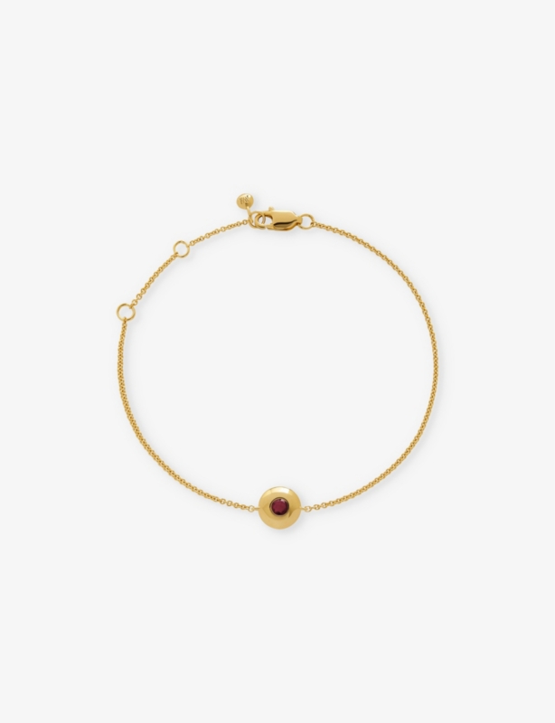 July Birthstone 18ct yellow gold-plated vermeil sterling-silver and ruby bracelet