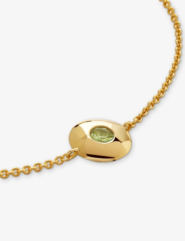 August Birthstone 18ct Gold Vermeil-Plated Sterling Silver and Peridot Bracelet