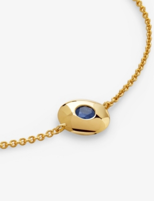 Monica Vinader Womens  September Birthstone 18ct Gold Vermeil-plated Sterling Silver And Sapphire Bra In Yellow Gold