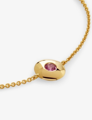 Monica Vinader Womens  October Birthstone 18ct Gold Vermeil-plated Sterling Silver And Tourmaline Bra In Yellow Gold