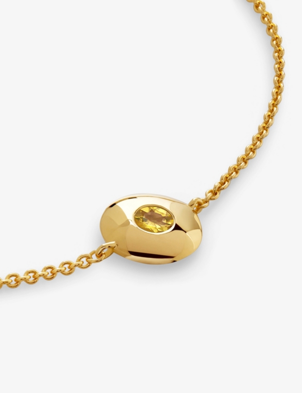 November Birthstone 18ct Gold Vermeil-Plated Sterling Silver and Citrine Bracelet