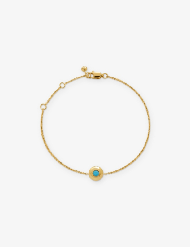 December Birthstone 18ct Gold Vermeil-Plated Sterling Silver and Turquoise Bracelet