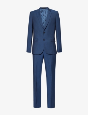 PAUL SMITH: Noted-lapel structured-shoulder tailored-fit tapered-leg wool suit