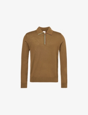 PAUL SMITH: Half-zip knitted wool polo shirt