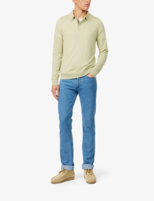 PAUL SMITH: Long-sleeve relaxed-fit merino-wool polo jumper