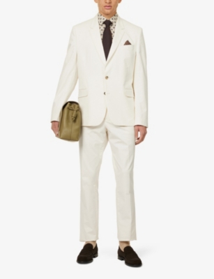 PAUL SMITH: Flower-print long-sleeves regular-fit cotton shirt