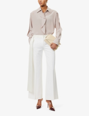 VICTORIA BECKHAM: New Gigi two-slip-pockets wide-leg mid-rise woven-blend trousers