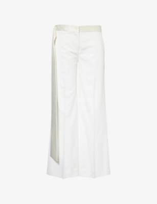 VICTORIA BECKHAM: New Gigi two-slip-pockets wide-leg mid-rise woven-blend trousers