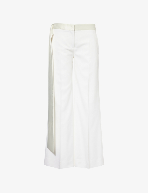 New Gigi two-slip-pockets wide-leg mid-rise woven-blend trousers
