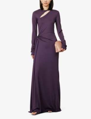 VICTORIA BECKHAM: Tie Front cut-out stretch-jersey gown