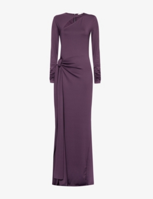 VICTORIA BECKHAM: Tie Front cut-out stretch-jersey gown