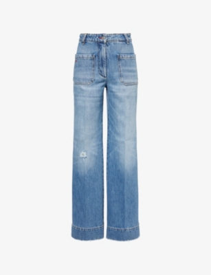 VICTORIA BECKHAM: Alina patch-pockets straight-leg mid-rise denim jeans