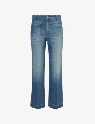 VICTORIA BECKHAM: Alina Patch-Pockets Straight-Leg High-Rise Denim Jeans
