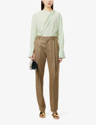 VICTORIA BECKHAM: Twist long-sleeves silk top