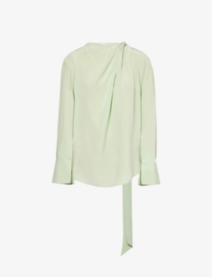 VICTORIA BECKHAM: Twist long-sleeves silk top