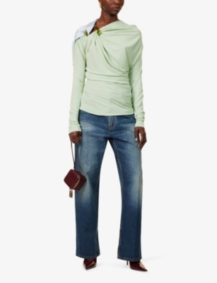VICTORIA BECKHAM: Draped two-toned jersey top